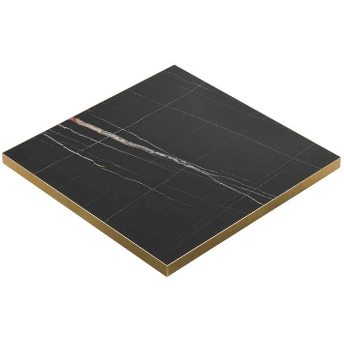 BRASIL | Gastro table top | W:H 70 x 70 x 2.5 cm | Black marble | Square