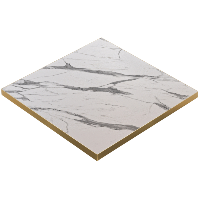 BRASIL | Gastro tabletop | D:W 60 x 60 x 2.5 cm | White marble | Square
