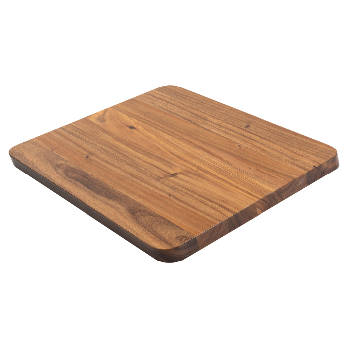 Noyer du Brésil | Plateau de table en bois massif pour usage commercial | 70 x 70 x 2,5 cm | Noyer | Carré