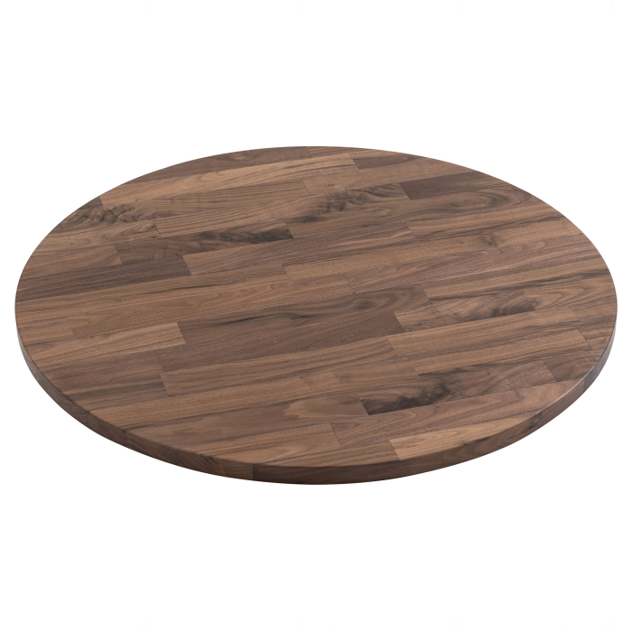 BRAZIL WALNUT | Solid Wood Table Top for Commercial Use | Ø 80 x 2.5 cm | Walnut | Round | Finger Joint