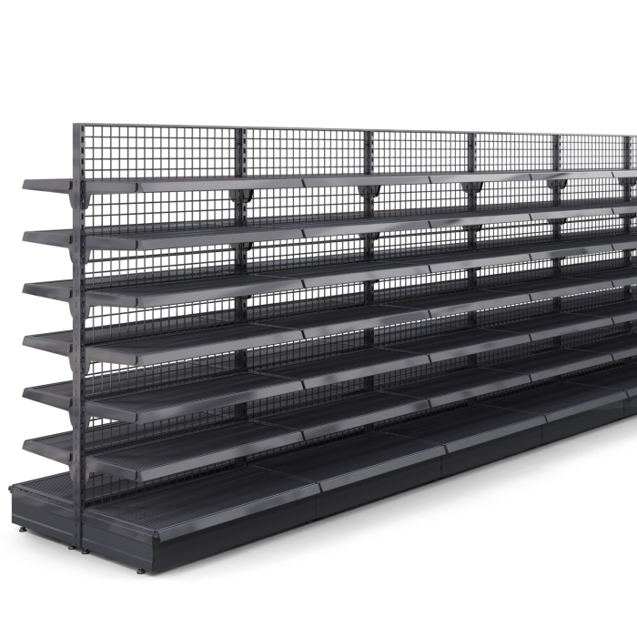 BROOKLYN | Centralhylla i nät | B2000xH195cm | inkl. 6 hyllplan | Komplett uppsättning