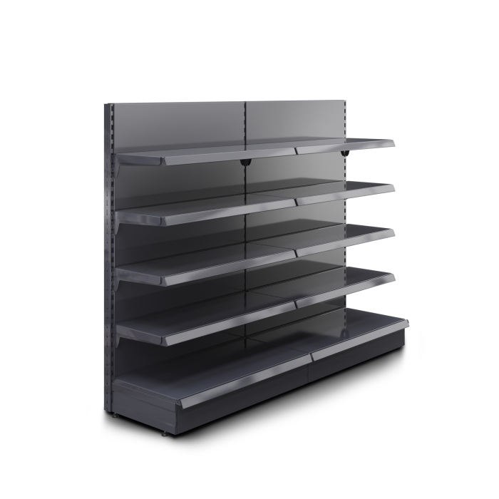 BROOKLYN | Estantería de pared Gondola | A200xA165cm | Incl. 4 estantes | Juego completo