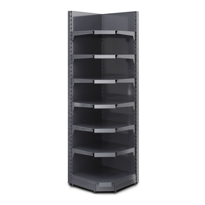 BROOKLYN | Estantería esquinera Gondola | A75 xA225cm | Incl. 6 estantes | Juego completo