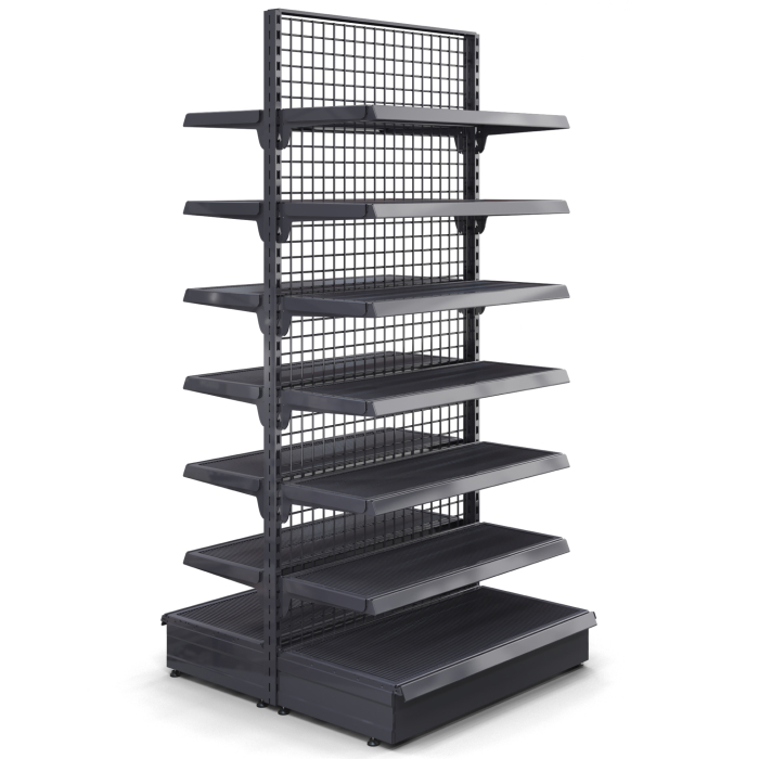 BROOKLYN | Étagère centrale grillagée | L100xH225cm | 6 étagères incluses | Kit complet