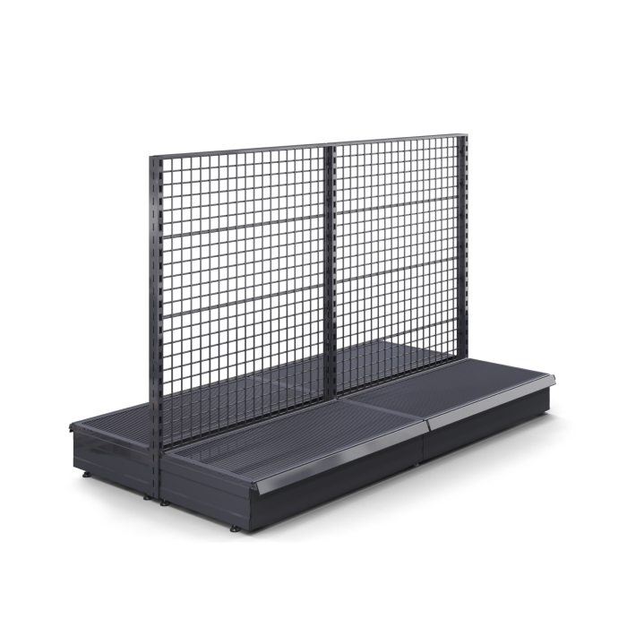 BROOKLYN | Étagère centrale grillagée | L200xH135cm | Kit complet