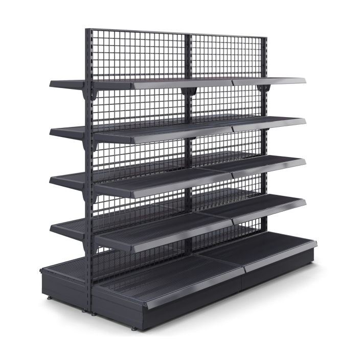 BROOKLYN | Étagère centrale grillagée | L200xH195cm | 4 étagères incluses | Kit complet