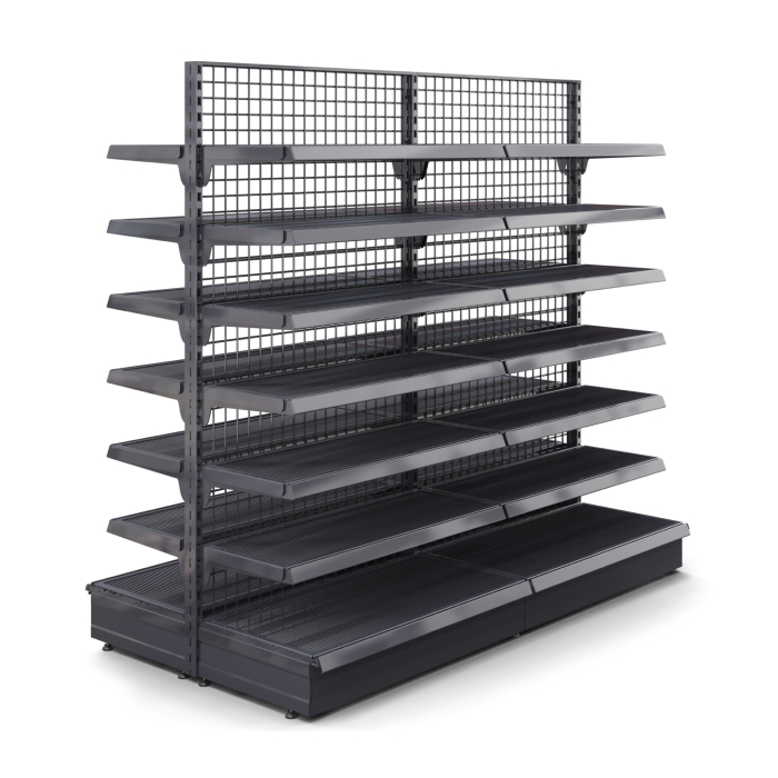 BROOKLYN | Étagère centrale grillagée | L200xH195cm | 6 étagères incluses | Kit complet