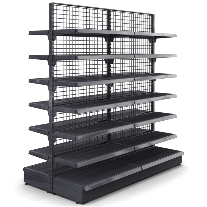 BROOKLYN | Étagère centrale grillagée | L200xH225cm | 6 étagères incluses | Kit complet