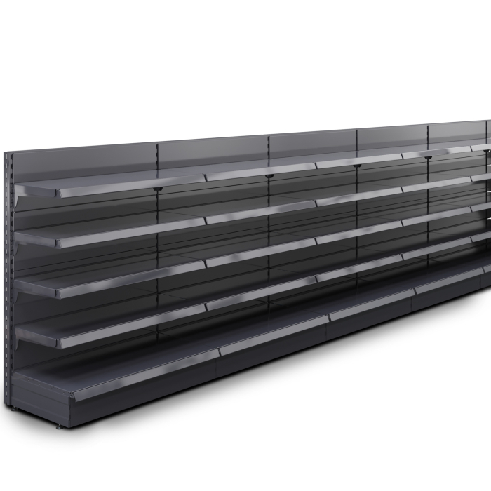 BROOKLYN | Etagère murale gondole | L1400xH135cm | 4 étagères incluses | Kit complet