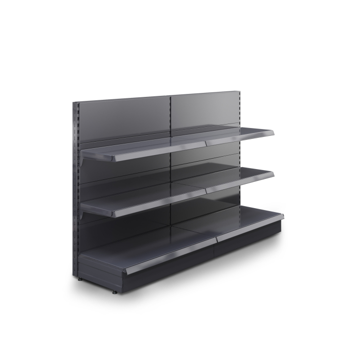 BROOKLYN | Etagère murale gondole | L200xH135cm | 2 étagères incluses | Kit complet
