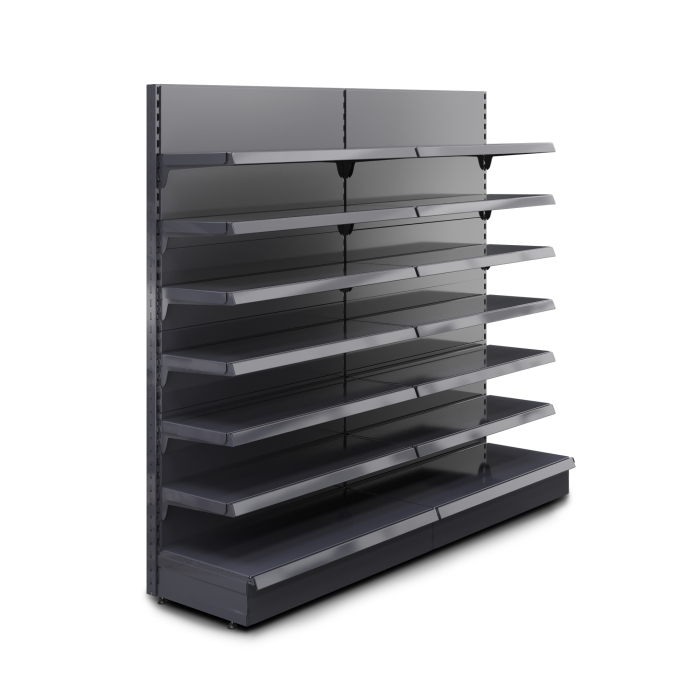 BROOKLYN | Etagère murale gondole | L200xH195cm | 6 étagères incluses | Kit complet