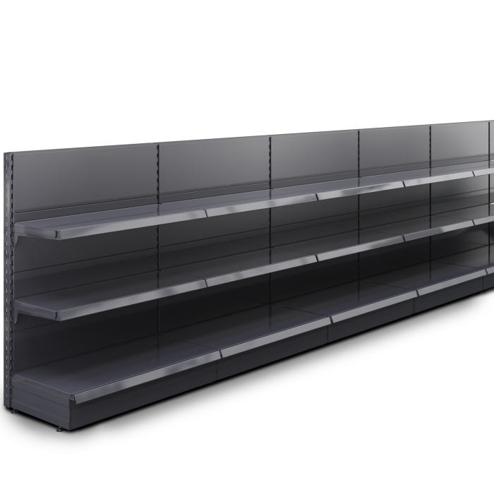BROOKLYN | Etagère murale gondole | L800xH135cm | 2 étagères incluses | Kit complet