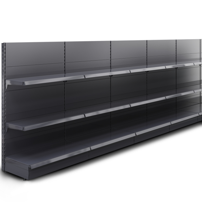 BROOKLYN | Etagère murale gondole | L800xH165cm | 2 étagères incluses | Kit complet