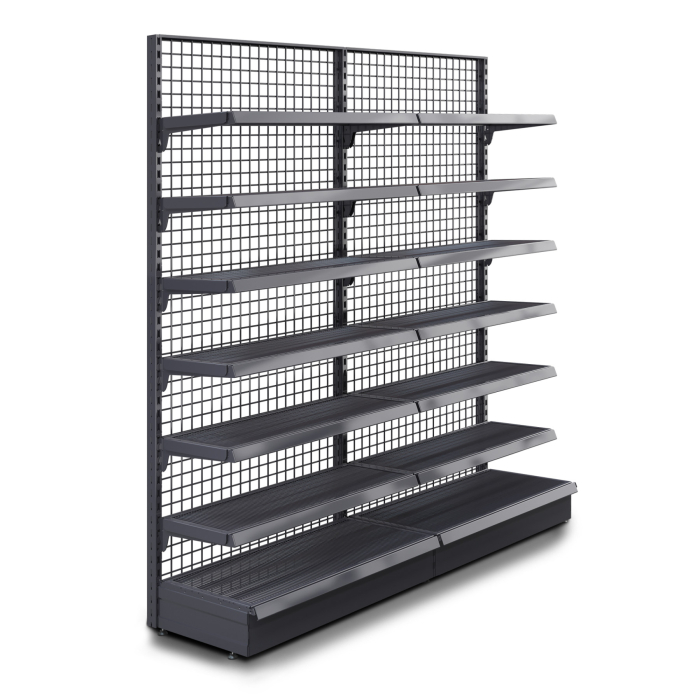 BROOKLYN | Gitter vegghylle | B200xH225cm | Inkl. 6 hyller | Komplett sett