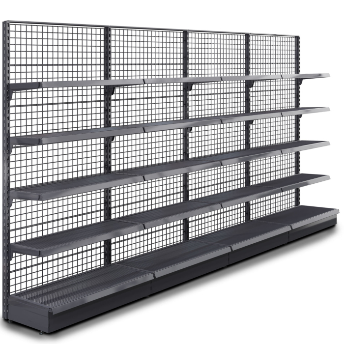 BROOKLYN | Gitter vegghylle | B400xH225cm | Inkl. 4 hyller | Komplett sett