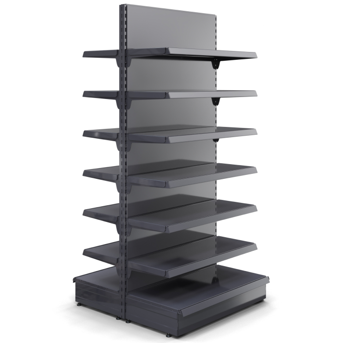 BROOKLYN | Gondola Centre Shelf | W100xH225cm | Incl. 6 Shelves | Complete Set