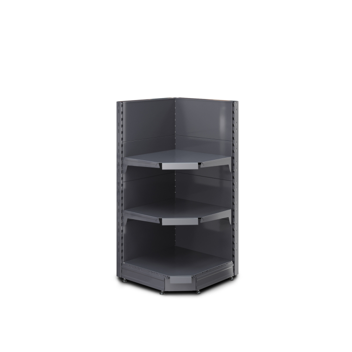 BROOKLYN | Gondola Corner Shelf | W75xH135cm | Incl. 2 Shelves | Complete Set