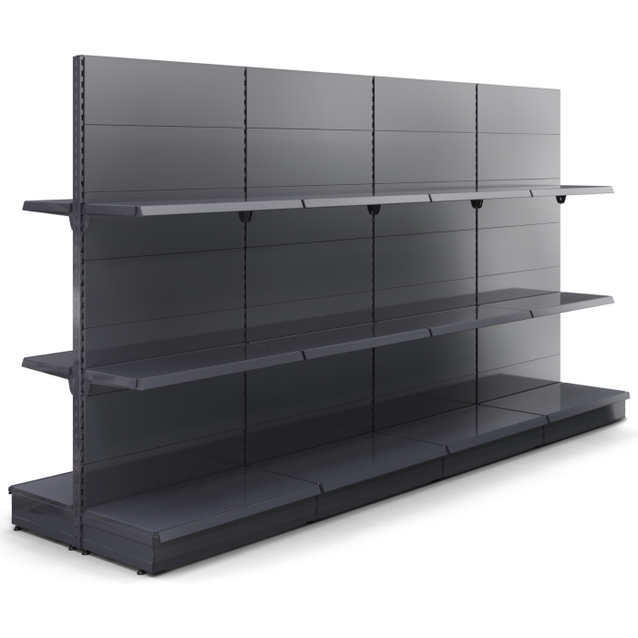 BROOKLYN | Góndola Estantería Central | A400xA225cm | Incl. 2 Estantes | Juego Completo