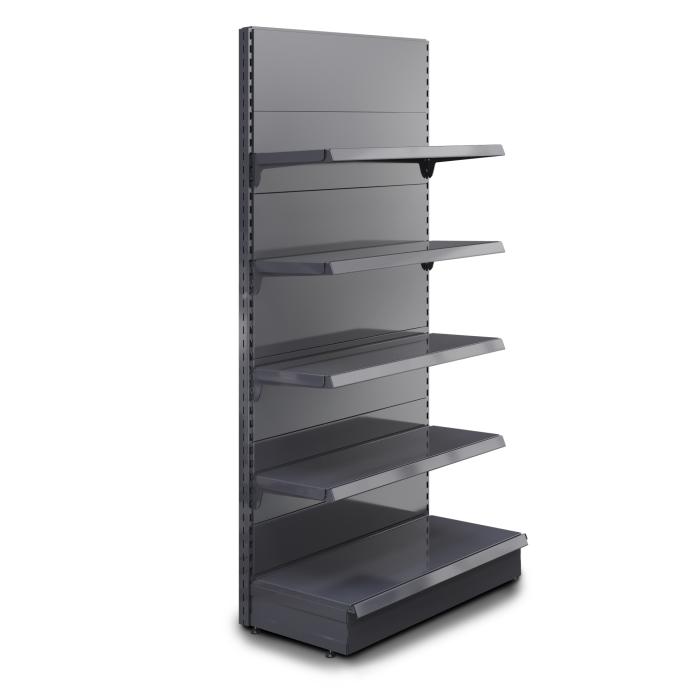 BROOKLYN | Gondola Wall Shelf | W100xH225cm | Incl. 4 Shelves | Complete Set