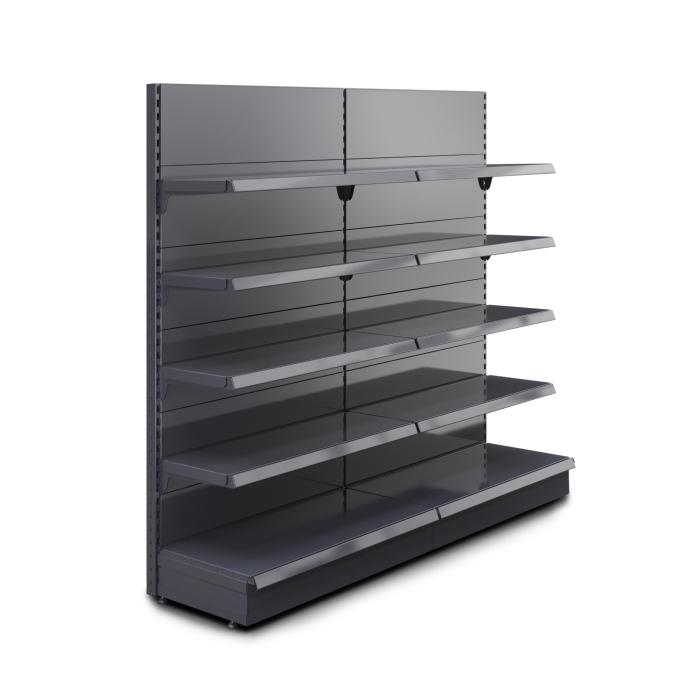 BROOKLYN | Gondola Wall Shelf | W200xH195cm | Incl. 4 Shelves | Complete Set