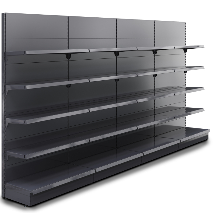BROOKLYN | Gondola Wall Shelf | W400xH225cm | Incl. 4 Shelves | Complete Set