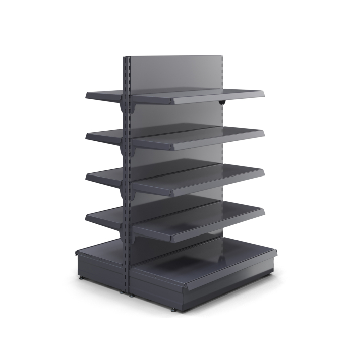 BROOKLYN | Gondole étagère centrale | L100xH165cm | 4 étagères incluses | Kit complet