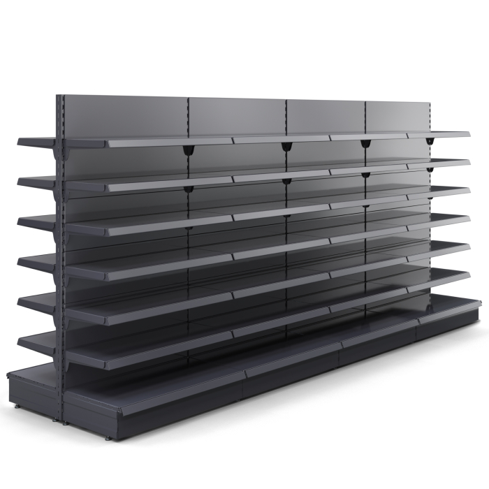 BROOKLYN | Gondole étagère centrale | L400xH195cm | 6 étagères incluses | Kit complet