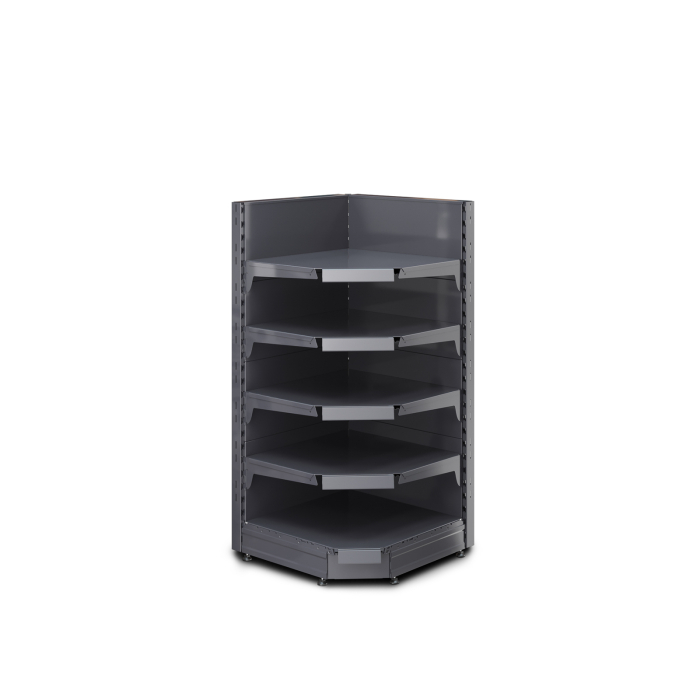BROOKLYN | Gondole Etagère d'angle | L75xH135cm | 4 étagères incluses | Kit complet