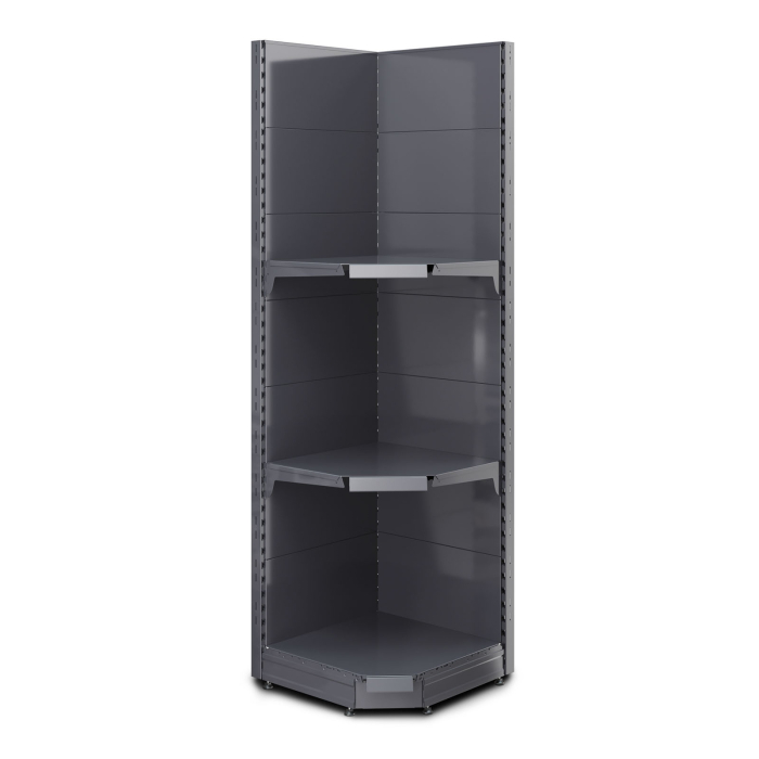 BROOKLYN | Gondole Etagère d'angle | L75xH225cm | Incl. 2 étagères | Kit complet