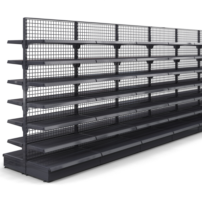 BROOKLYN | Mesh Central Shelving | W1600xH225cm | incl. 6 shelves | Complete Set