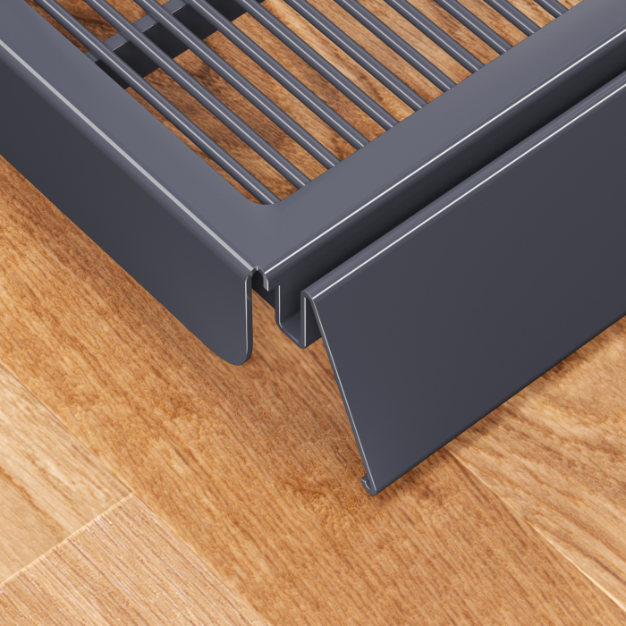 BROOKLYN | Mesh Shelf + Price Rail + 2x Shelf Supports | 37x100cm | Anthracite | WRAHT