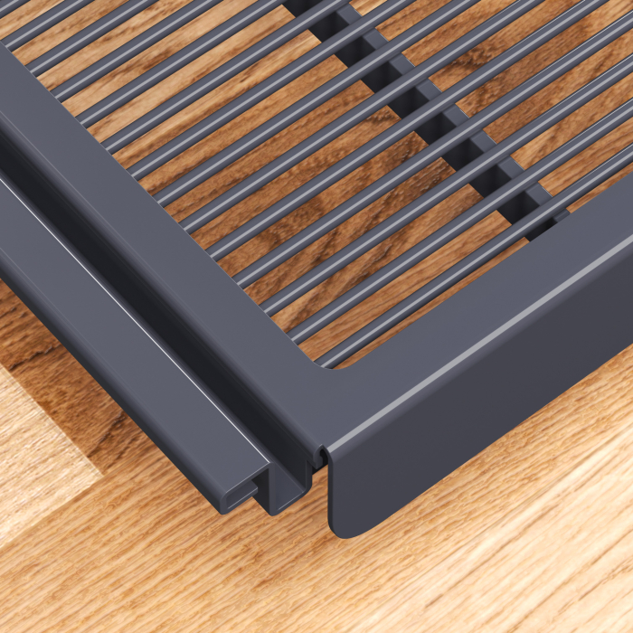 BROOKLYN | Mesh Shelf + Price Rail + 2x Shelf Supports | 37x100cm | Anthracite | WRAHT