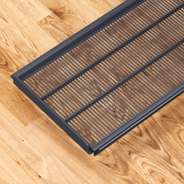 BROOKLYN | Mesh Shelf + Price Rail + 2x Shelf Supports | 37x100cm | Anthracite | WRAHT