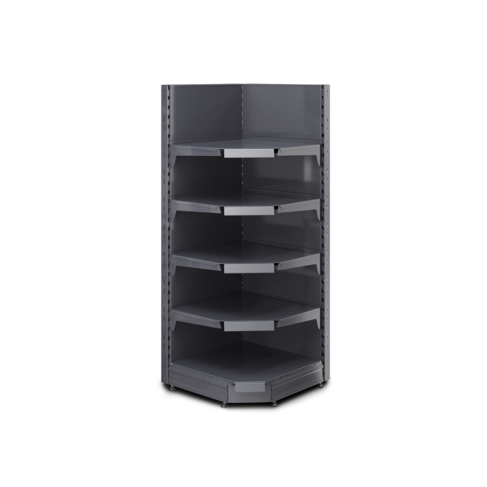 BROOKLYN | Półka narożna Gondola | W75xH165cm | W zestawie 4 półki | Kompletny zestaw