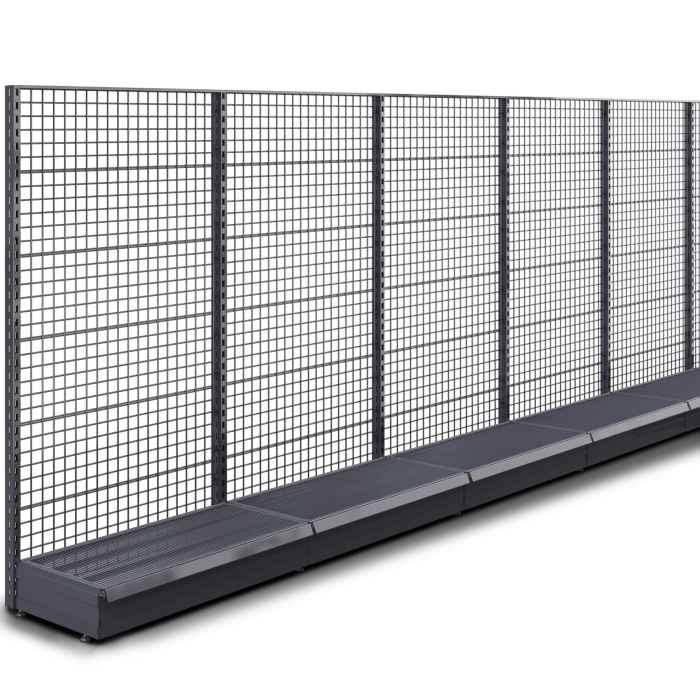 BROOKLYN | Półka ścienna kratowa | W1400xH195cm | Kompletny zestaw