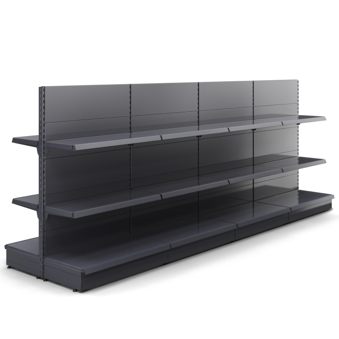 BROOKLYN | Regał centralny z gondolą | W400xH165cm | W zestawie 2 półki | Kompletny zestaw