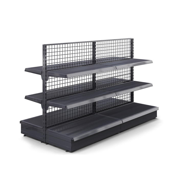 BROOKLYN | Rutenett midtromshylle | B200xH135cm | inkl. 2 hyller | Komplett sett