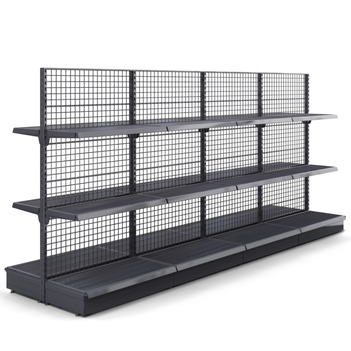 BROOKLYN | Rutenett midtromshylle | B400xH195cm | inkludert 2 hyller | Komplett sett