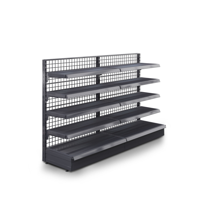 BROOKLYN | Scaffale a muro a reticolo | L200xH135cm | Incl. 4 ripiani | Set completo