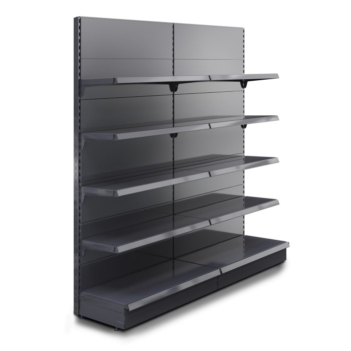 BROOKLYN | Scaffale a muro Gondola | L200xH225cm | Incl. 4 ripiani | Set completo