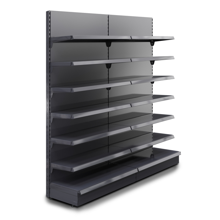 BROOKLYN | Scaffale a muro Gondola | L200xH225cm | Incl. 6 ripiani | Set completo