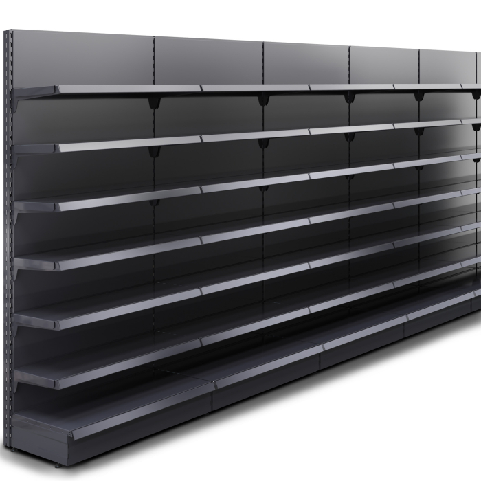BROOKLYN | Scaffale a muro Gondola | L800xH225cm | Incl. 6 ripiani | Set completo
