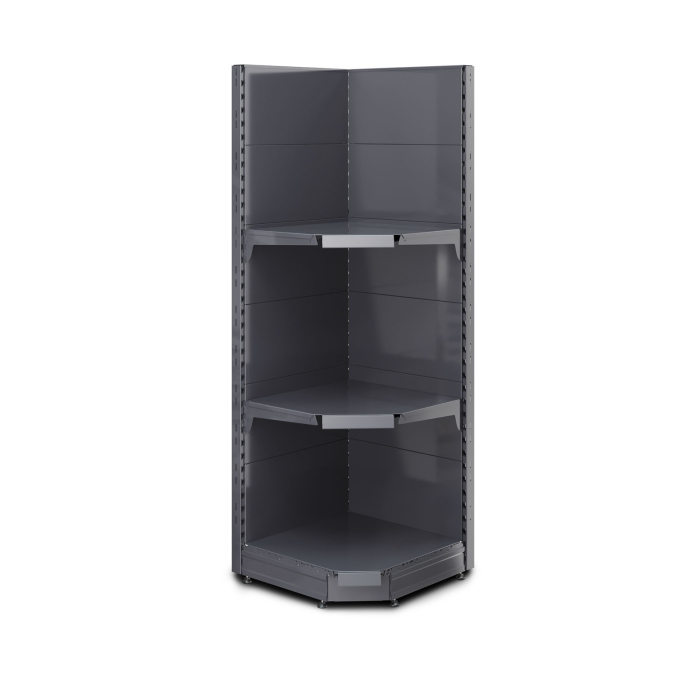 BROOKLYN | Scaffale angolare Gondola | L75xH195cm | Incl. 2 ripiani | Set completo