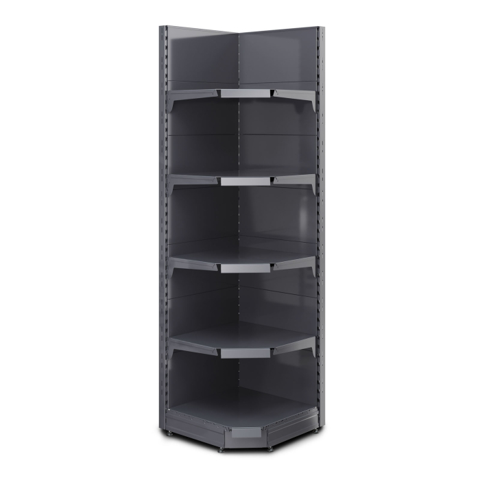 BROOKLYN | Scaffale angolare Gondola | L75xH225cm | Incl. 4 ripiani | Set completo