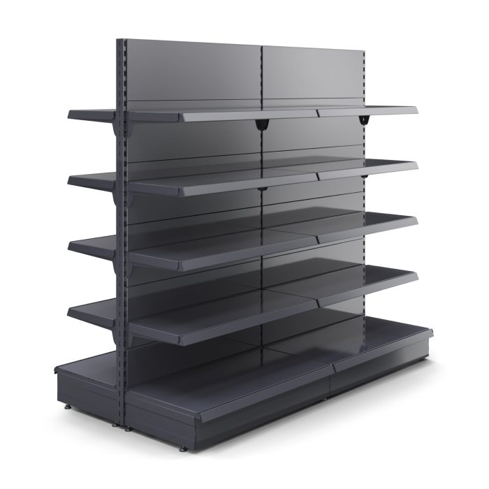 BROOKLYN | Scaffale centrale a gondola | L200xH195cm | Incl. 4 ripiani | Set completo