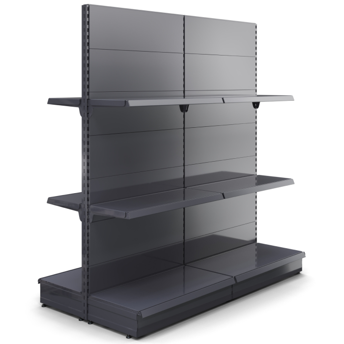 BROOKLYN | Scaffale centrale a gondola | L200xH225cm | Incl. 2 ripiani | Set completo