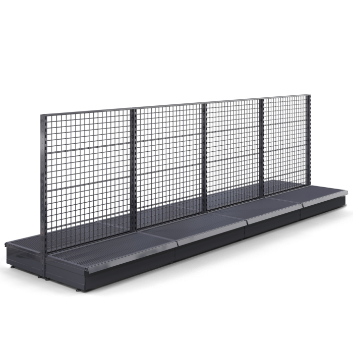 BROOKLYN | Scaffale centrale a griglia | L400xH135cm | Set completo