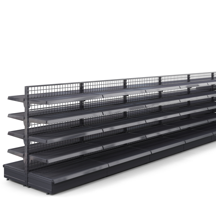 BROOKLYN | Scaffale centrale in rete | L1600xH135cm | incl. 4 ripiani | Set completo