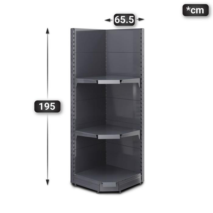 BROOKLYN | Scaffale angolare Gondola | L75xH195cm | Incl. 2 ripiani | Set completo BROOKLYN | Scaffale angolare Gondola | L75xH195cm | Incl. 2 ripiani | Set completo