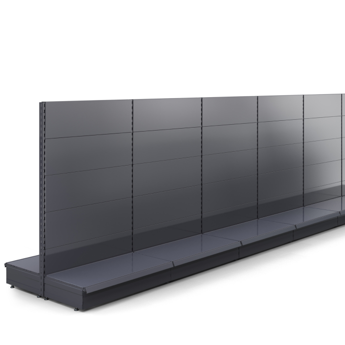 BROOKLYN | Scaffale centrale a gondola | L600xH165cm | Set completo